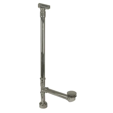 Westbrass Fully Finished Linnear Overflow W/ Ball Joint and Tip-Toe Drain Function in Satin Nickel D3261BJLD-07